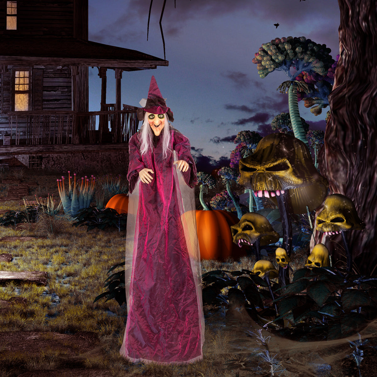 😱Hanging Tall Witch Talking Halloween Decoration 71 inch🔥