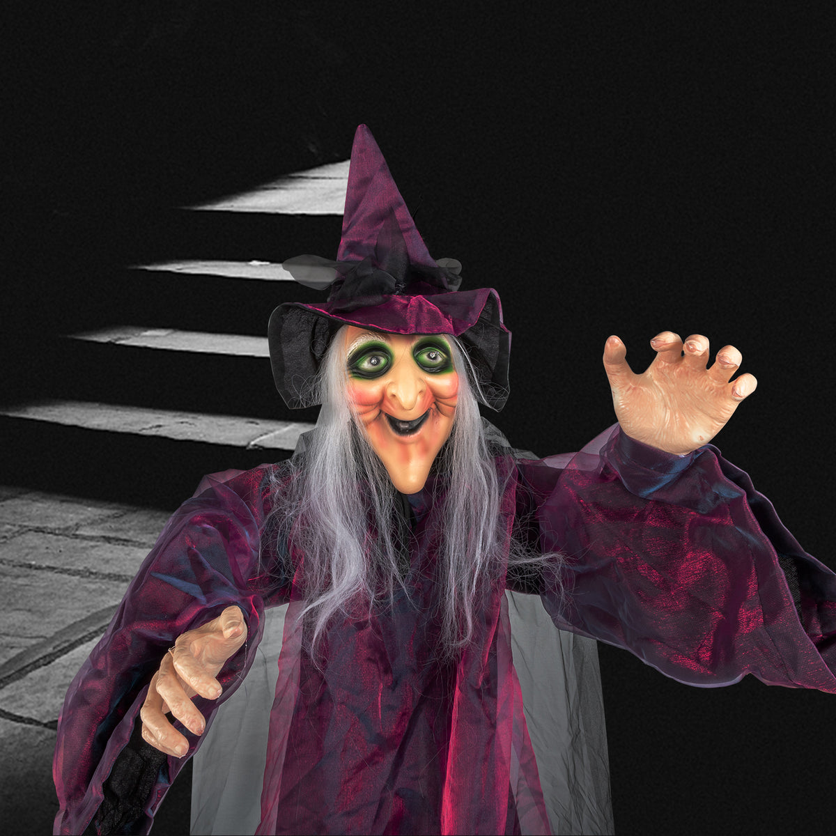😱Hanging Tall Witch Talking Halloween Decoration 71 inch🔥