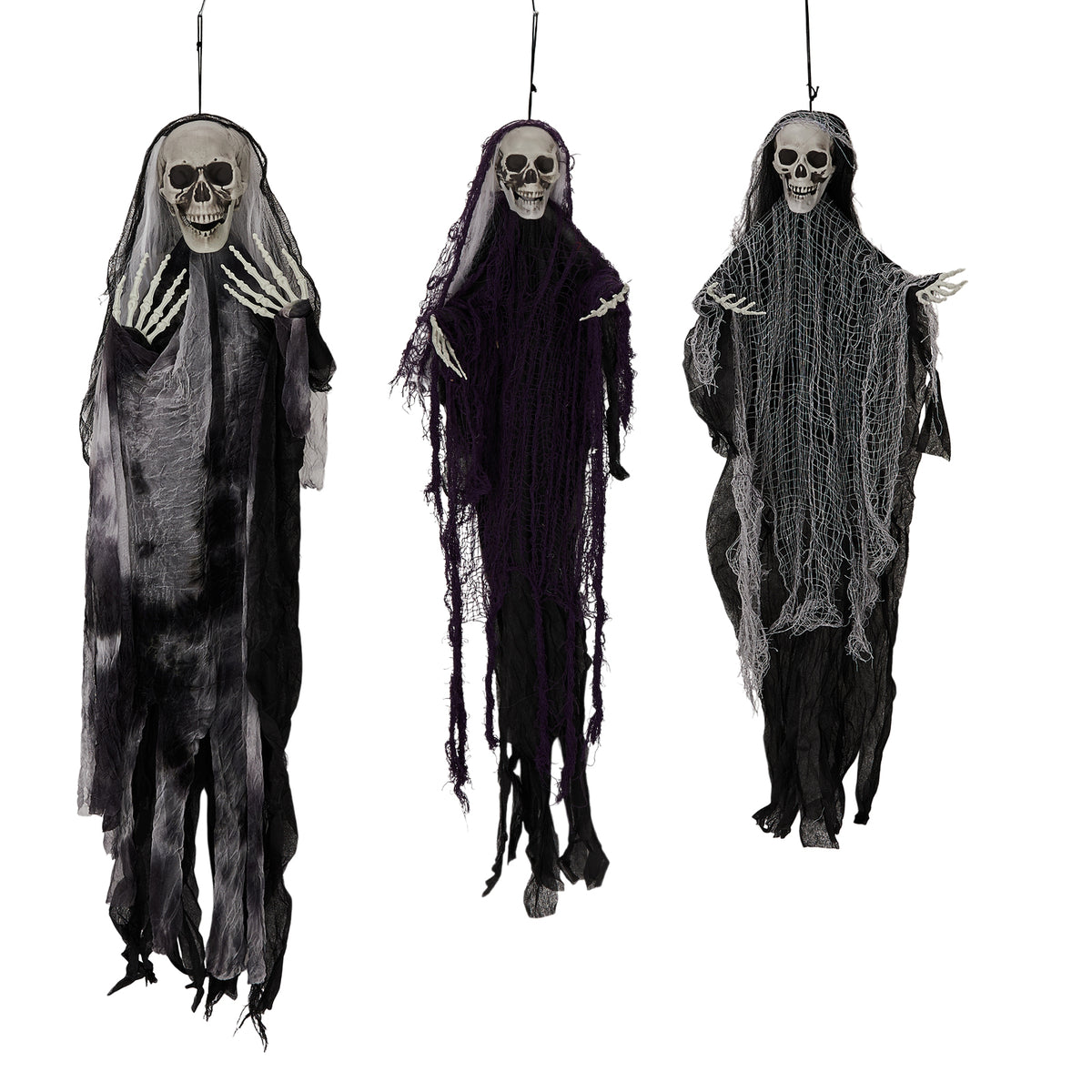 🔥3 Pack Hanging Halloween Skeleton Ghosts Decorations😱