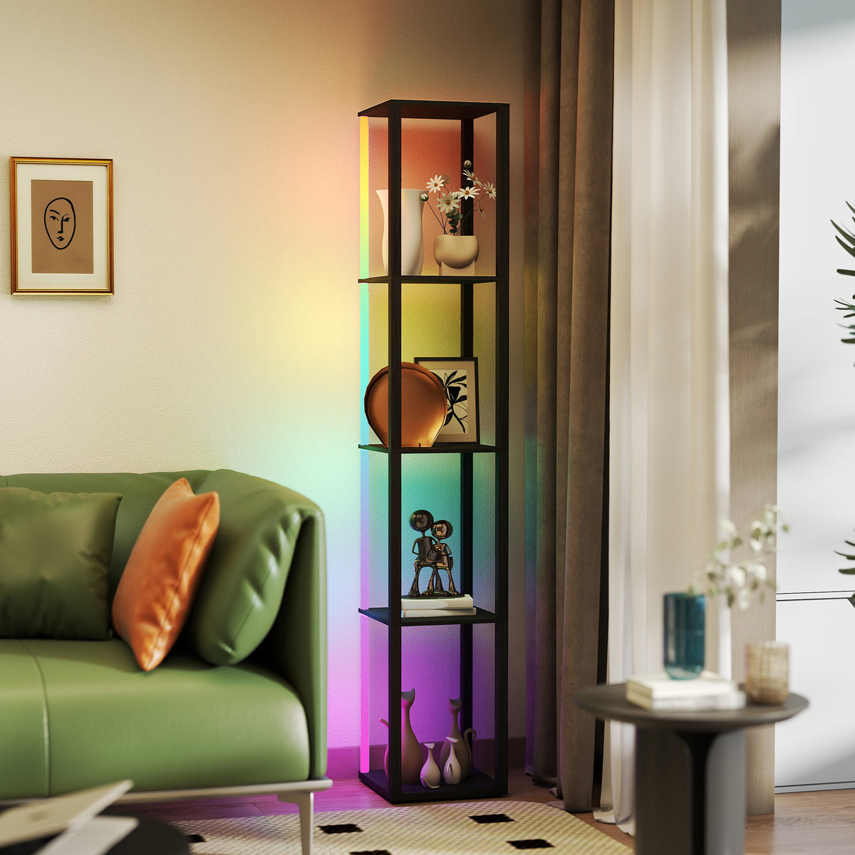 Floor Lamp Multi Section Multi Shelf Elegant Decor