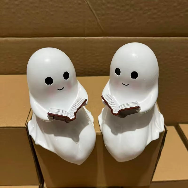 Charming Ghost-Themed Book Lamp for Halloween Night Decor
