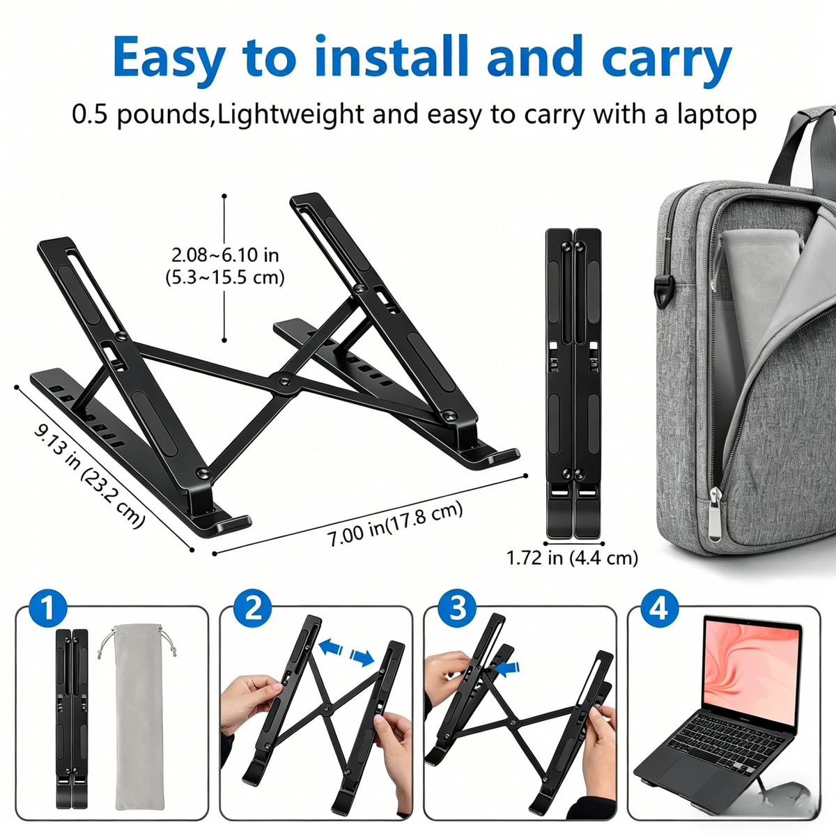Portable Laptop Stand Adjustable Foldable Notebook Tablet Holder Laptop Stand Desk