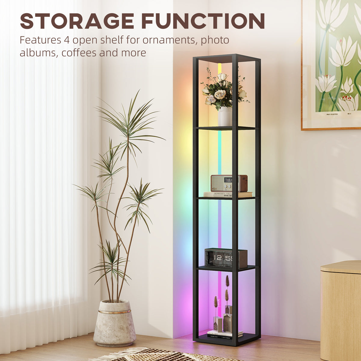 Floor Lamp Multi Section Multi Shelf Elegant Decor
