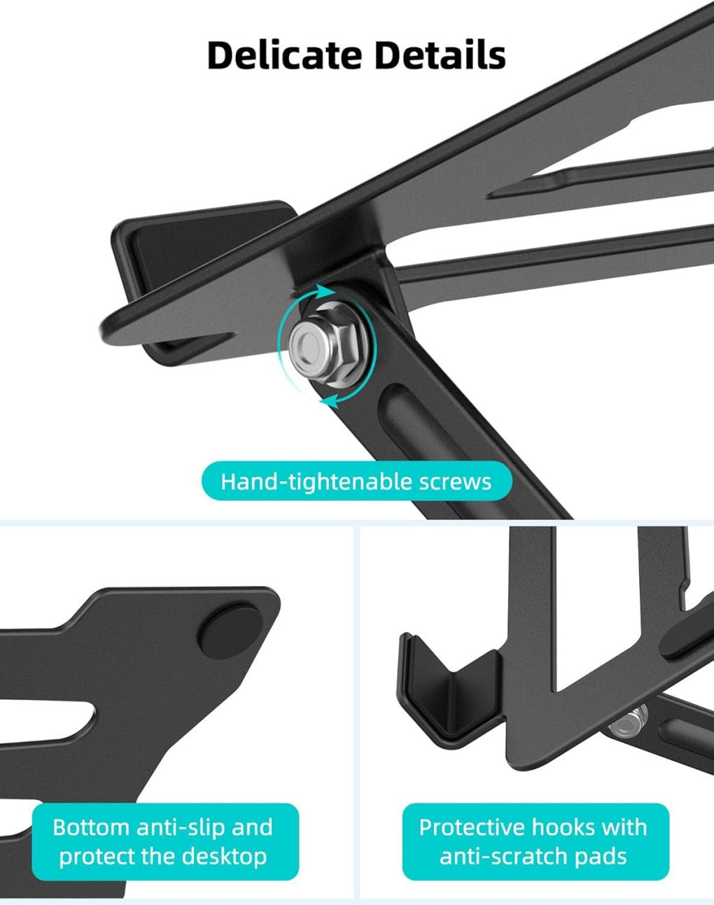 Metal Portable Laptop Tablet Stand Riser Bracket Adjustable Holder For Desk Home Office