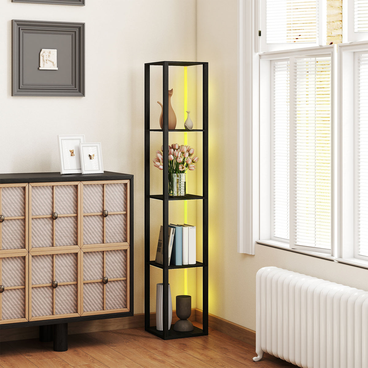 Floor Lamp Multi Section Multi Shelf Elegant Decor