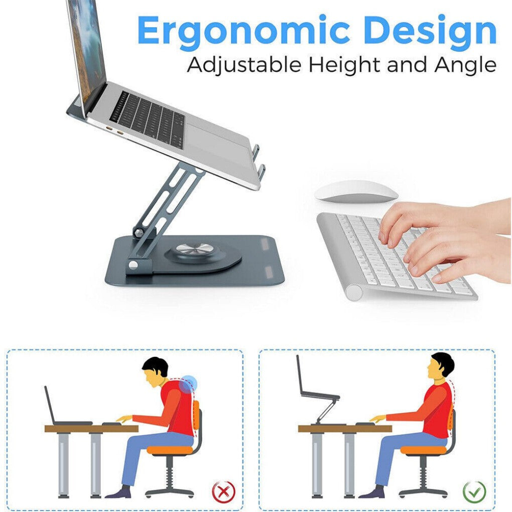 Metal Portable Laptop Tablet Stand Riser Bracket Adjustable Holder For Desk Home Office