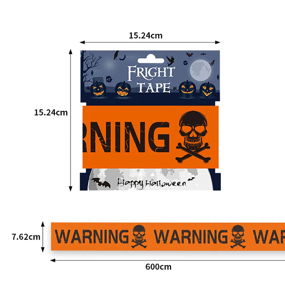 😱🔥Halloween Decoration Tape Warning Line Warning Tape Signs Window Wall Decoration Props🔥