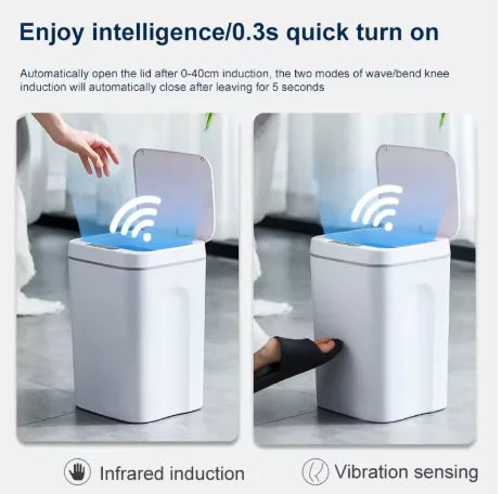 16L Smart Sensor Trash Can - Touchless Automatic Waste Bin for Kitchen & Bathroom Recycling