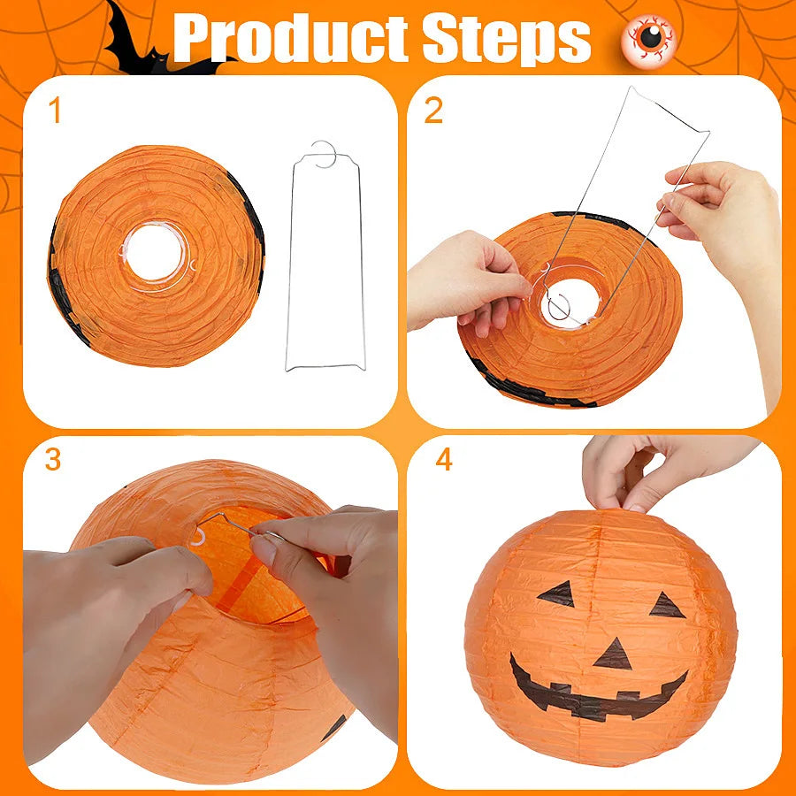 😱6Pcs Halloween Hanging Paper Lantern for Home Indoor Outdoor Garden Decoration🔥