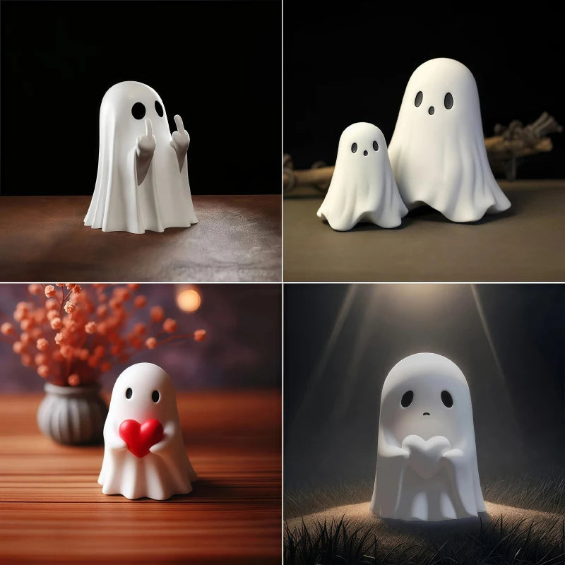 👻😍Cute Middle Finger Ghost Statue Small Halloween Decor for Home Centerpiece for Coffee Table🔥