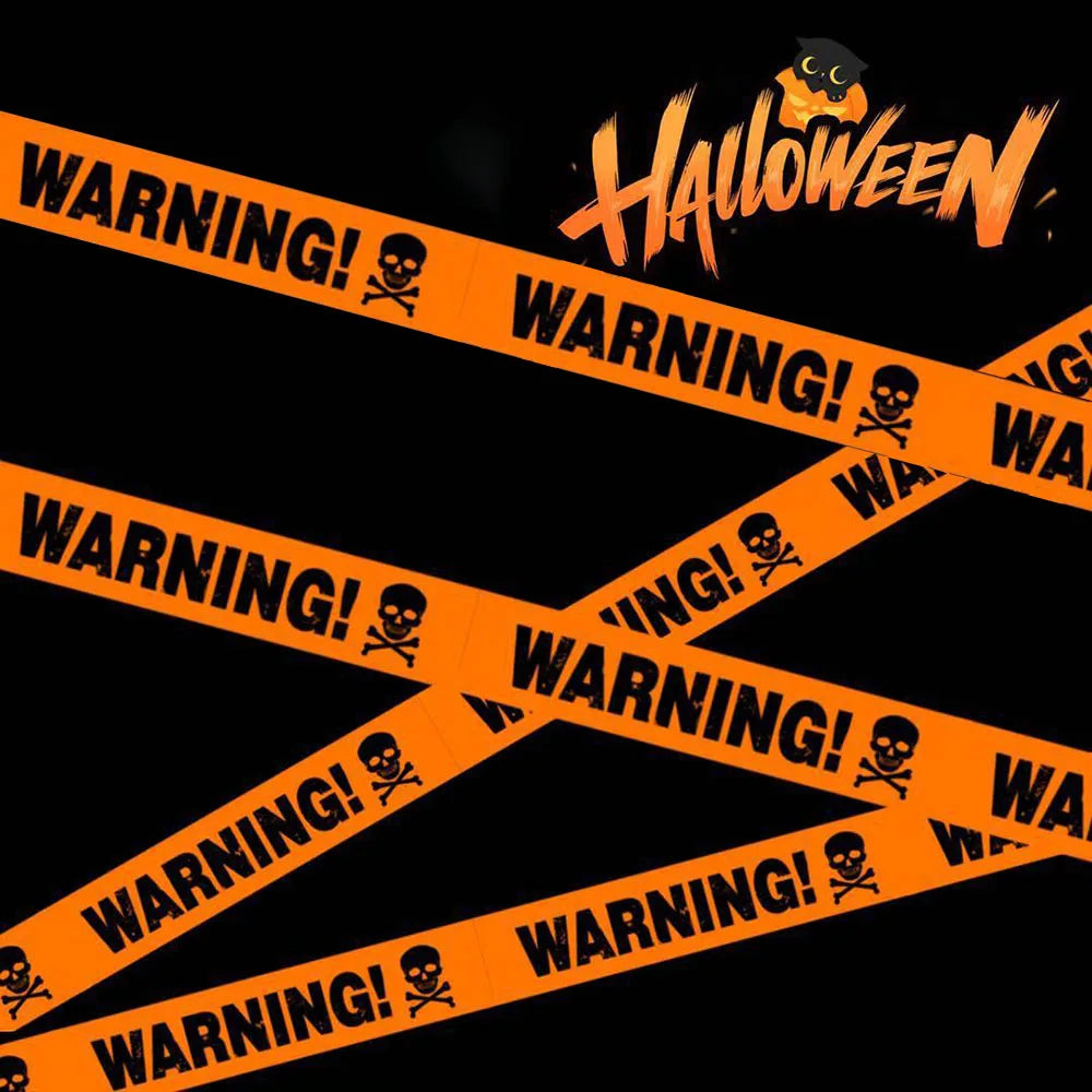 😱🔥Halloween Decoration Tape Warning Line Warning Tape Signs Window Wall Decoration Props🔥