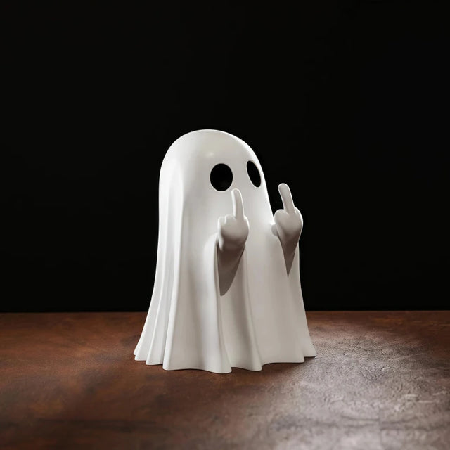👻😍Cute Middle Finger Ghost Statue Small Halloween Decor for Home Centerpiece for Coffee Table🔥