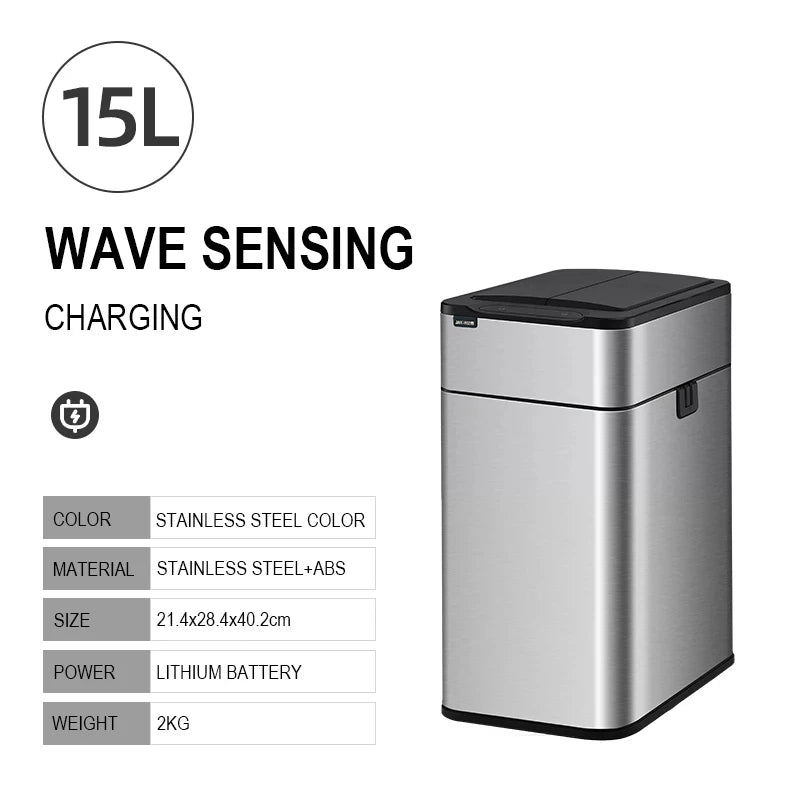 20L Stainless Steel Smart Trash Can – Automatic Sensor Kitchen Wastebasket & Food Waste Bin