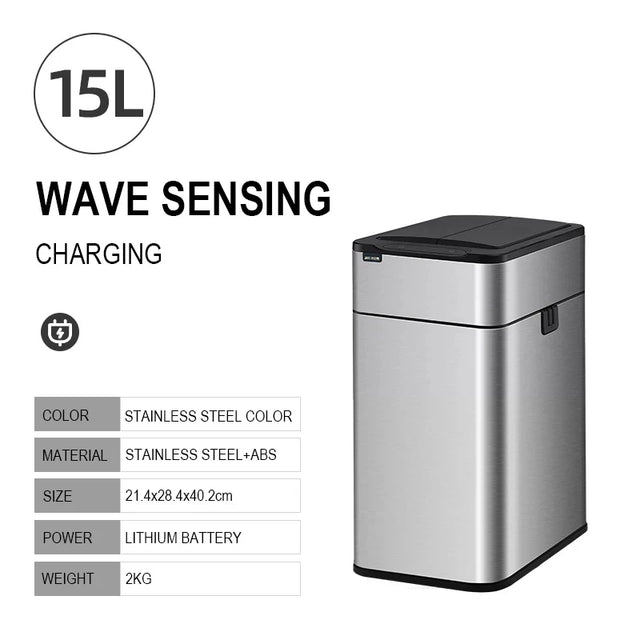 20L Stainless Steel Smart Trash Can – Automatic Sensor Kitchen Wastebasket & Food Waste Bin