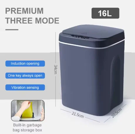 16L Smart Sensor Trash Can - Touchless Automatic Waste Bin for Kitchen & Bathroom Recycling