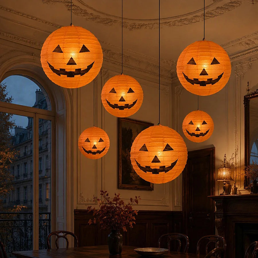 😱6Pcs Halloween Hanging Paper Lantern for Home Indoor Outdoor Garden Decoration🔥