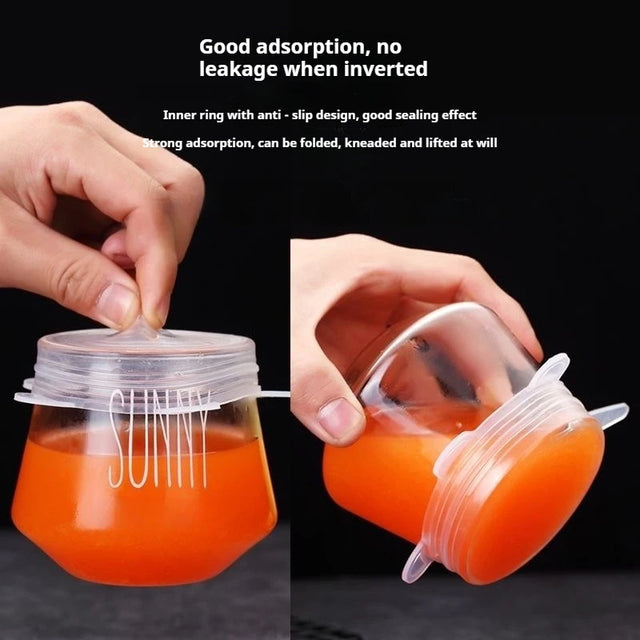 Reusable Silicone Stretch Lids Set of 6 Food Grade Airtight Covers for Bowls n Cups