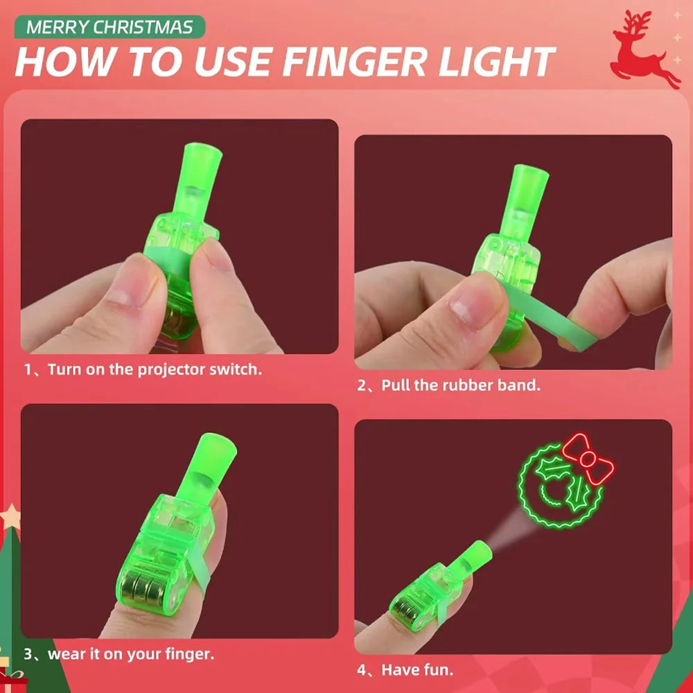 🔥Halloween LED Finger Lights Neon Party Favors Glow in the Dark😱