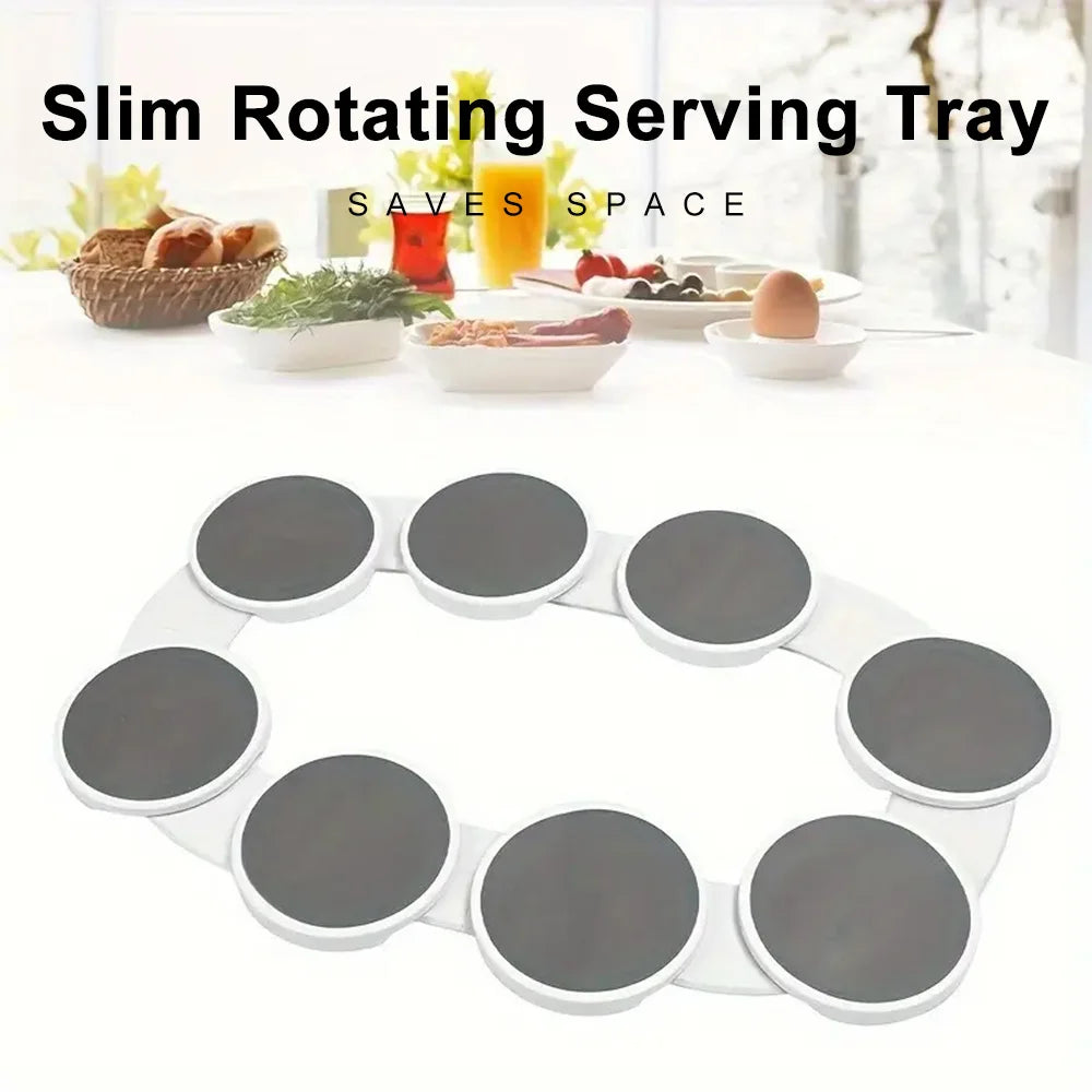 8-Pack Plastic Lazy Susan Turntable Set Kitchen and Dining Areas
