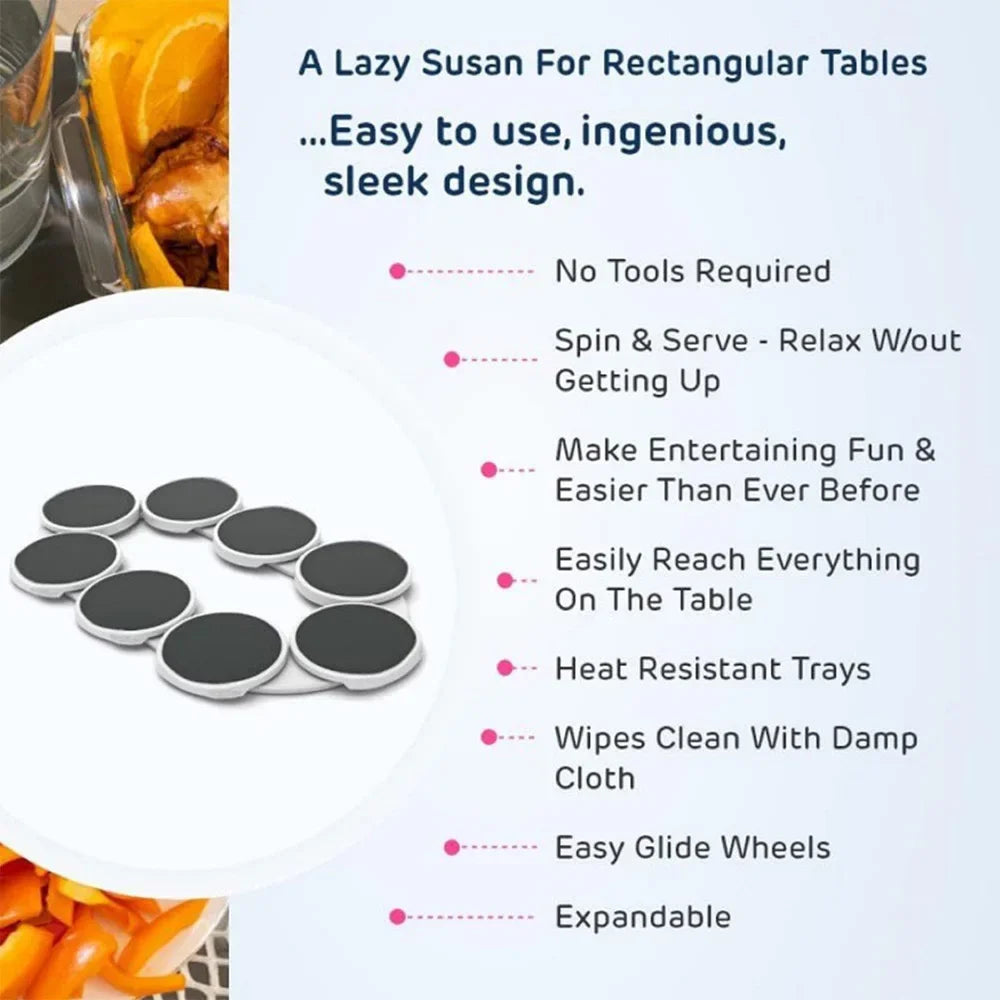 8-Pack Plastic Lazy Susan Turntable Set Kitchen and Dining Areas