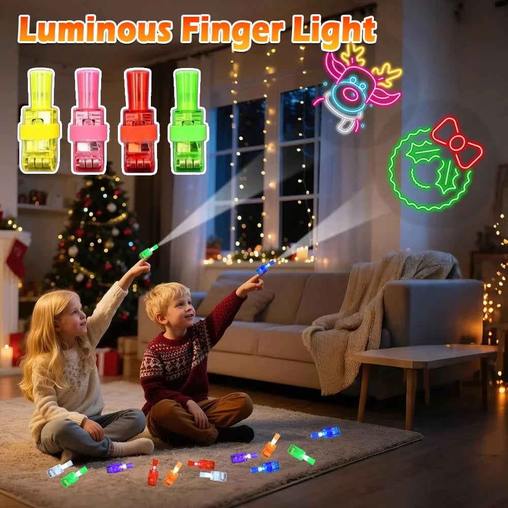 🔥Halloween LED Finger Lights Neon Party Favors Glow in the Dark😱