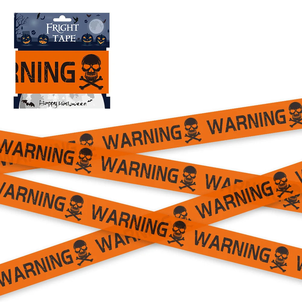😱🔥Halloween Decoration Tape Warning Line Warning Tape Signs Window Wall Decoration Props🔥