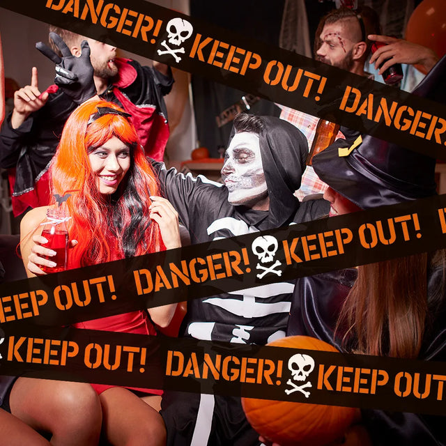 😱🔥Halloween Decoration Tape Warning Line Warning Tape Signs Window Wall Decoration Props🔥
