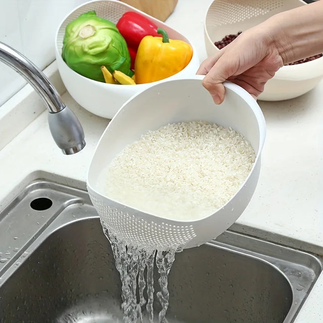 Rice Drainage Basket Rice Filter Fruit and Vegetable Drainage Basket Multipurpose