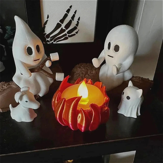 👻🕷️1 Set Halloween Ghost Campfire Decor Spooky Outdoor Party Haunted House Props Scary Backyard Scene😱