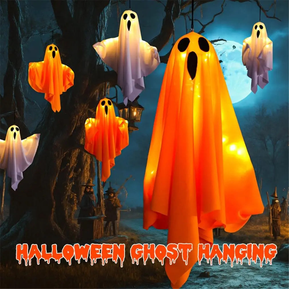 🔥Halloween LED Light Up Hanging Ghost Decorations Spooky Ghost Ornaments😍