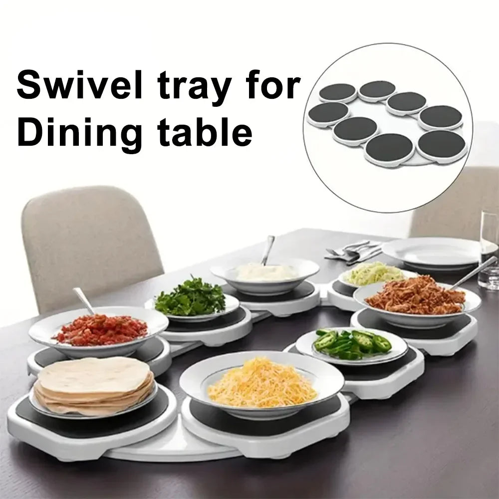 8-Pack Plastic Lazy Susan Turntable Set Kitchen and Dining Areas