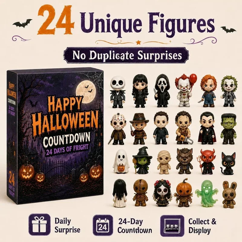 😱2026 Halloween Advent Calendar 24 Days Countdown 24pcs Horror Movie Mini Figures🔥