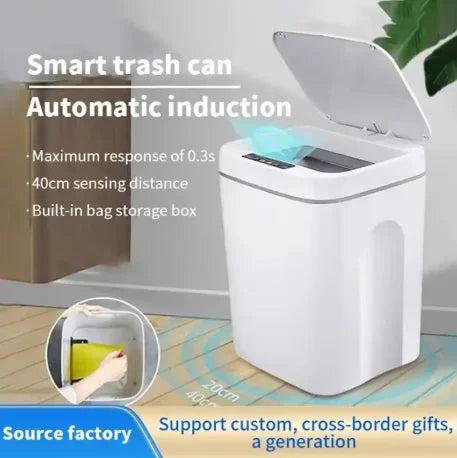 16L Smart Sensor Trash Can - Touchless Automatic Waste Bin for Kitchen & Bathroom Recycling