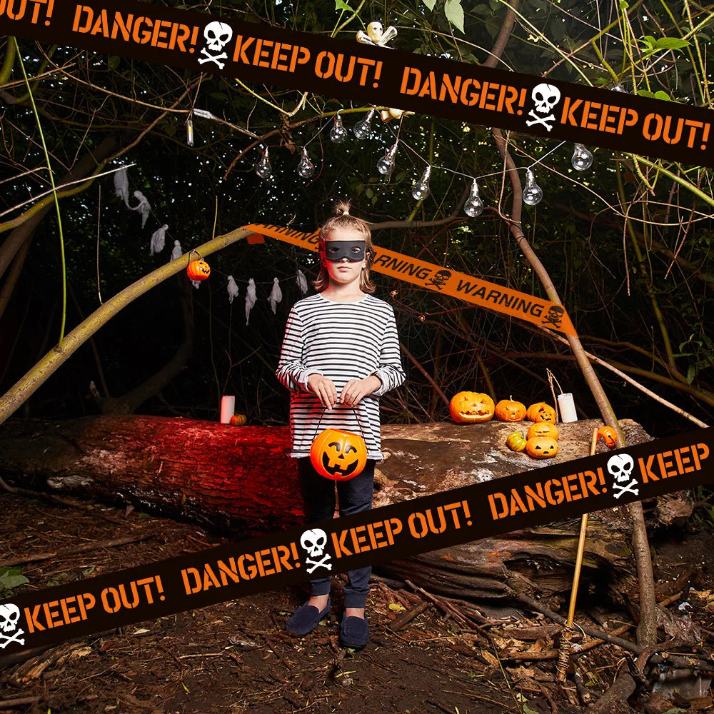😱🔥Halloween Decoration Tape Warning Line Warning Tape Signs Window Wall Decoration Props🔥