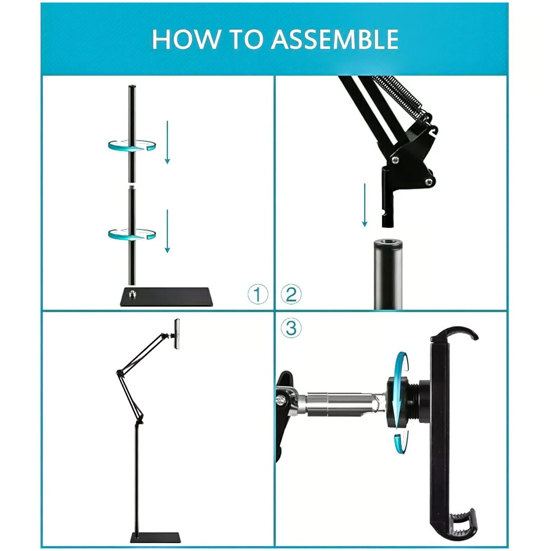 NEW 360° Universal Adjustable Floor Stand Holder For iPad/Tablet/Phone