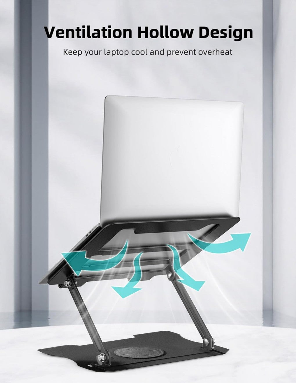 Metal Portable Laptop Tablet Stand Riser Bracket Adjustable Holder For Desk Home Office