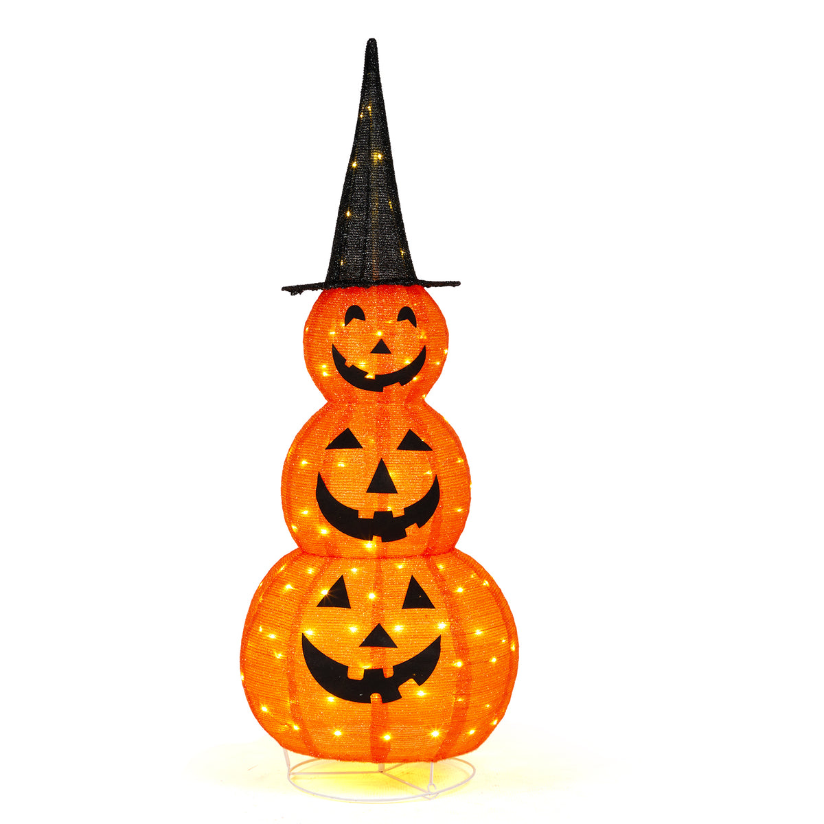 😱5ft Halloween Collapsible Pumpkin Decorations With 100 LED Lights💖
