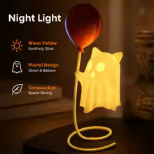 👻🕷️Spooky Ghost Night Light Halloween Vibe Cute Ghost Ornament LED💖