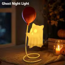 👻🕷️Spooky Ghost Night Light Halloween Vibe Cute Ghost Ornament LED💖